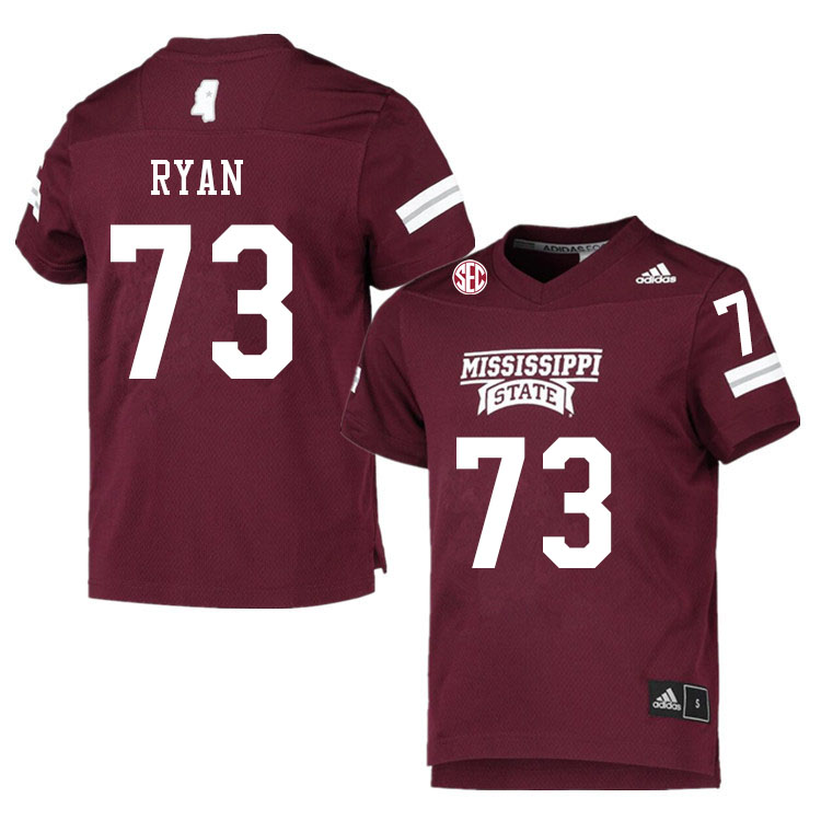 Men #73 Max Ryan Mississippi State Bulldogs College Football Jerseys Sale-Maroon